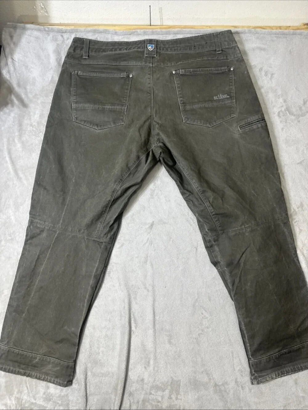 Kuhl rydr pants mens 40x30 gray canvas hiking workwear rugged outdoor